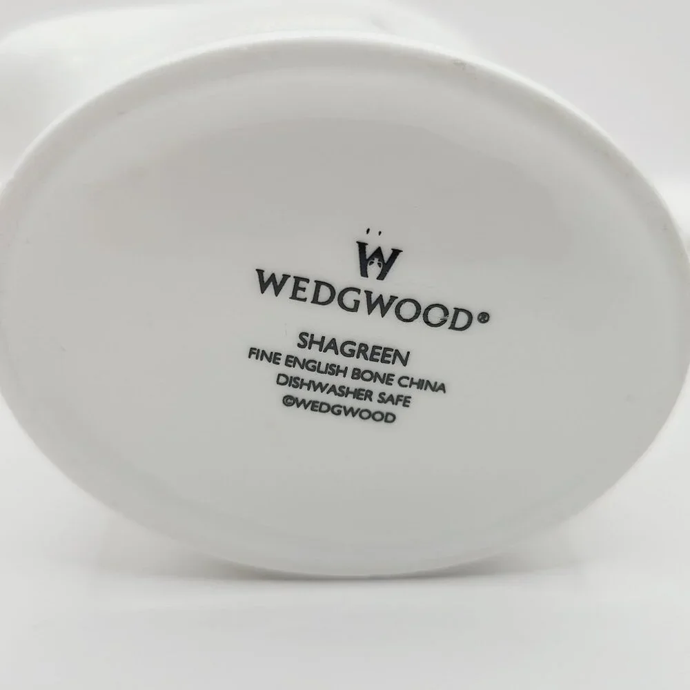 Wedgwood Shagreen Fine Bone China Creamer White Textured Design Platinum Used - Picture 5 of 8